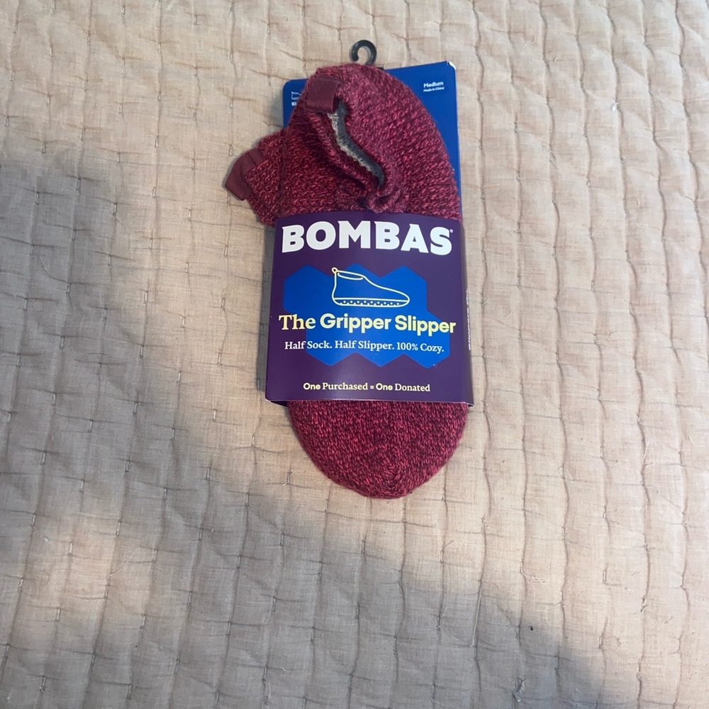 Bombas women's  Maroon Gripper Slipper Socks